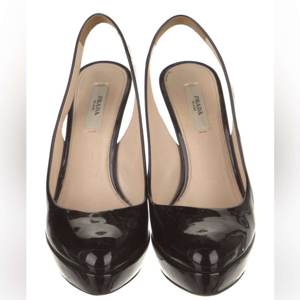 Prada Patent Leather Slingback Pumps 37 - Picture 4 of 17